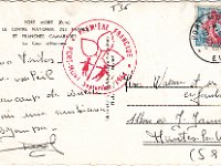 Chteau de la Motte  Dos de la carte prcdente affichant clairement la proprit du chteau par le "Centre National des Francs et Franches Camarades" en 1964.
